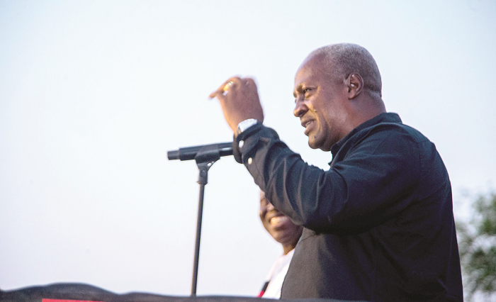  President Mahama  addressing NDC supporters during his campaign in Wa